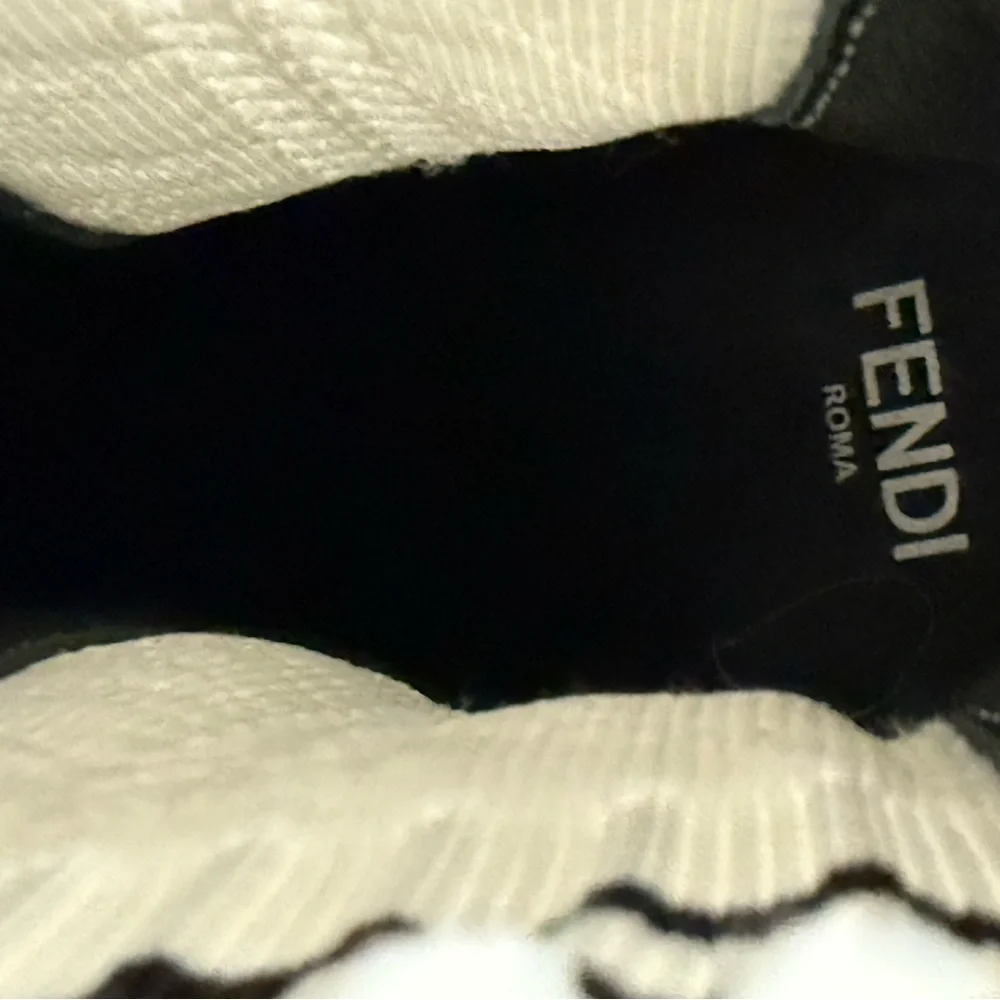 Fendi Chelsea silver leather sock booties size 37 EUC